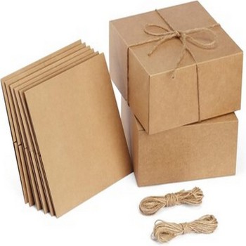 Paper Folding Box, Brown Cardboard Gift Boxes Easy Assemble for Parties, Birthdays, Weddings, Brown Kraft Paper Box 15 X 11 X 8 cm 5ply