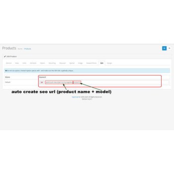 opencart auto seo url generate keywords