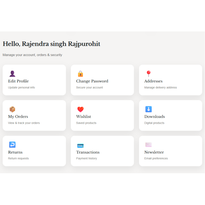 Customer Unique Dashboard, opencart user account unique interface , professional Dashboard journal theme
